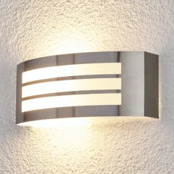 Aplique para exterior Lindby Raja, 25 cm de ancho, tira, IP44, E27