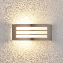 Aplique para exterior Lindby Raja, 25 cm de ancho, tira, IP44, E27