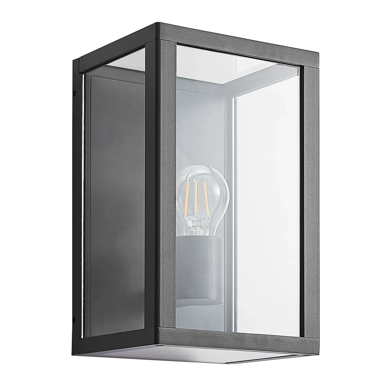 Aplique para exterior Lindby Giavanna, 28 cm, antracita, IP44, E27