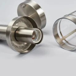 Aplique para exterior Lindby Djori, sensor, color aluminio, E27