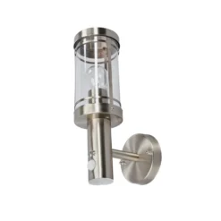 Aplique para exterior Lindby Djori, sensor, color aluminio, E27