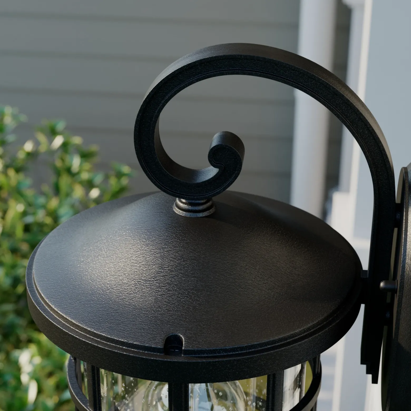 Aplique para exterior Lindby Ankea, negra, altura 37 cm, IP23, E27