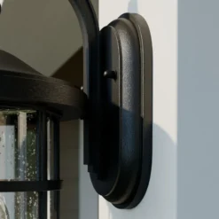 Aplique para exterior Lindby Ankea, negra, altura 37 cm, IP23, E27