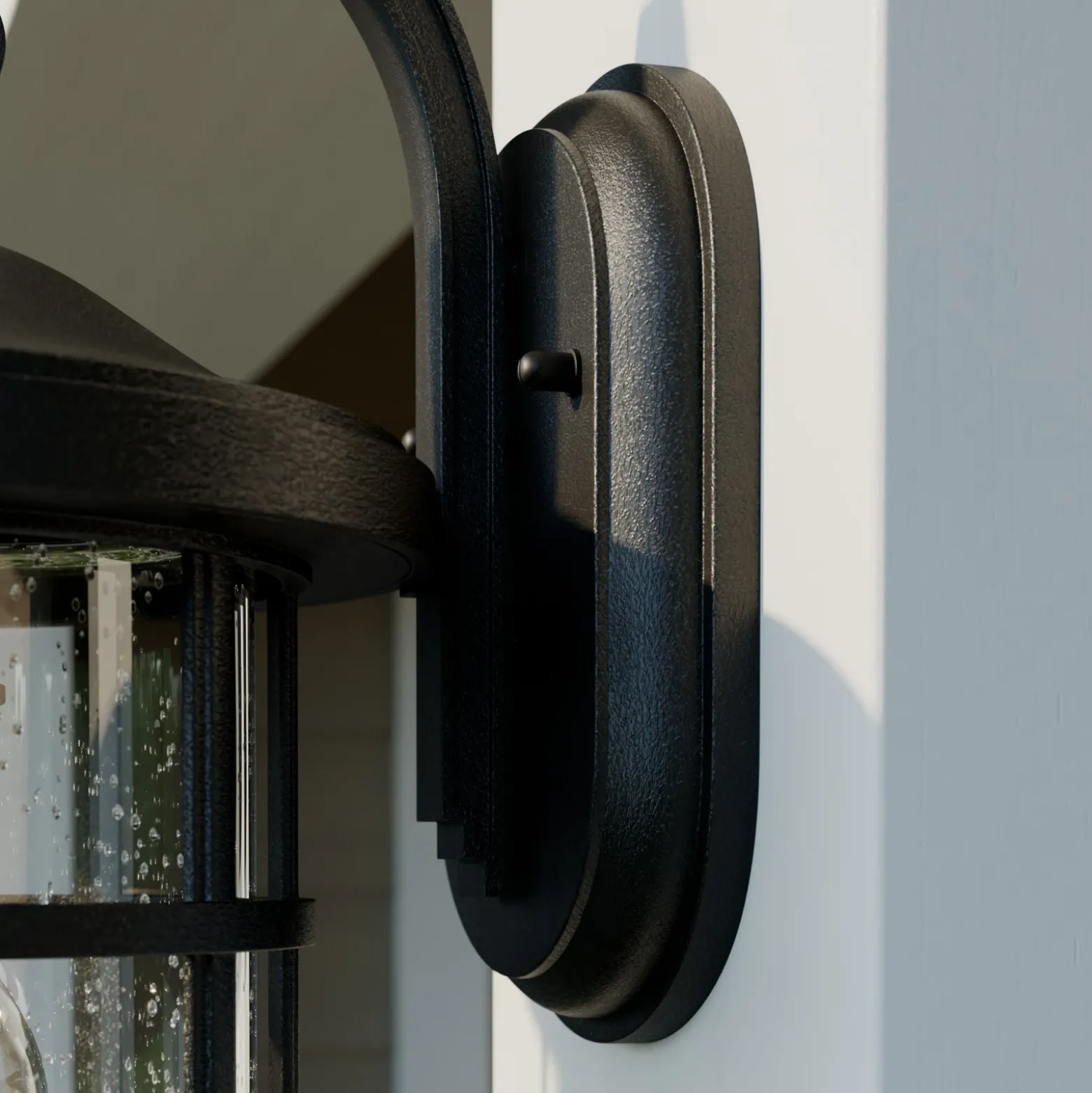 Aplique para exterior Lindby Ankea, negra, altura 37 cm, IP23, E27