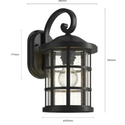 Aplique para exterior Lindby Ankea, negra, altura 37 cm, IP23, E27
