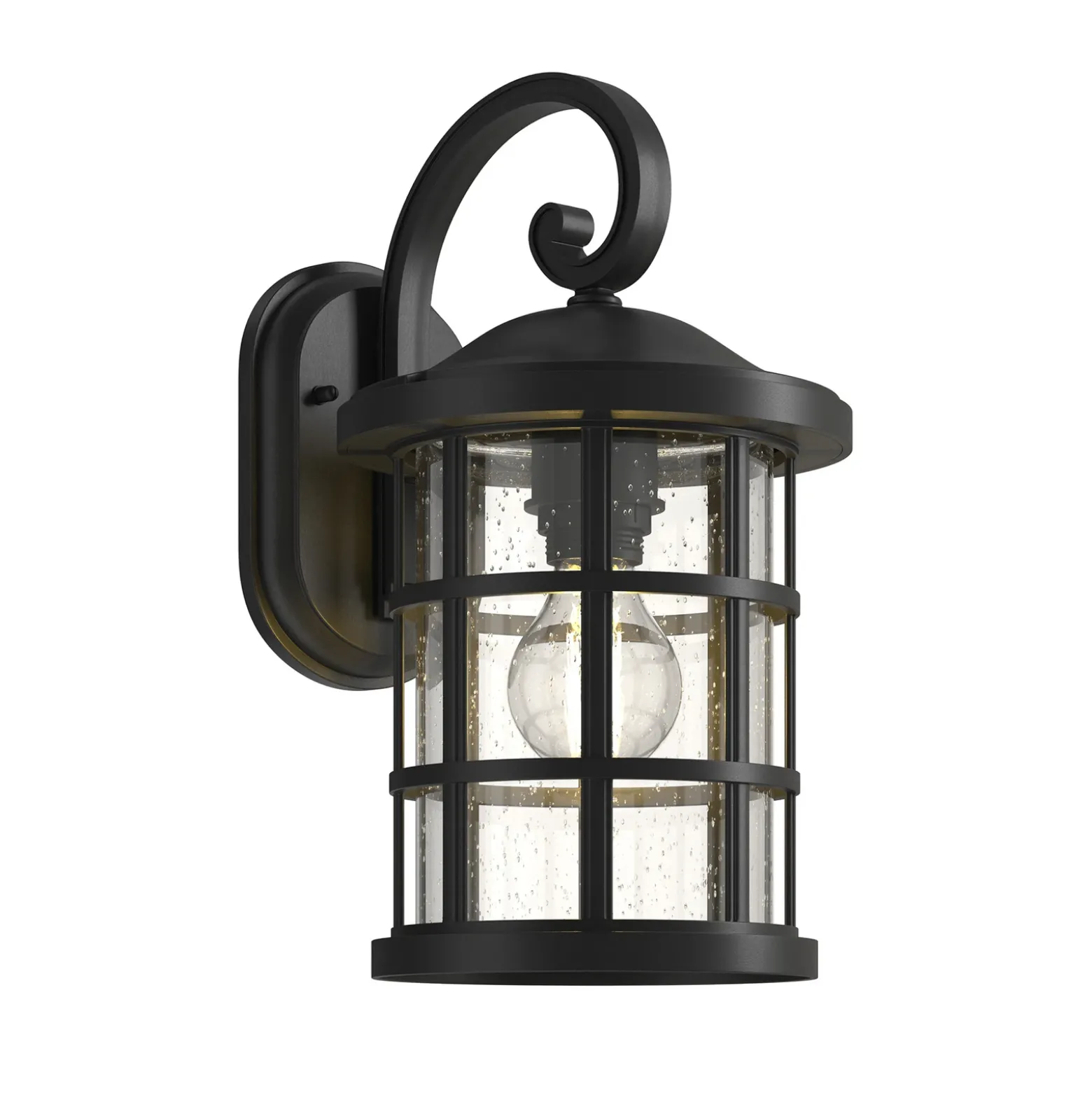 Aplique para exterior Lindby Ankea, negra, altura 37 cm, IP23, E27