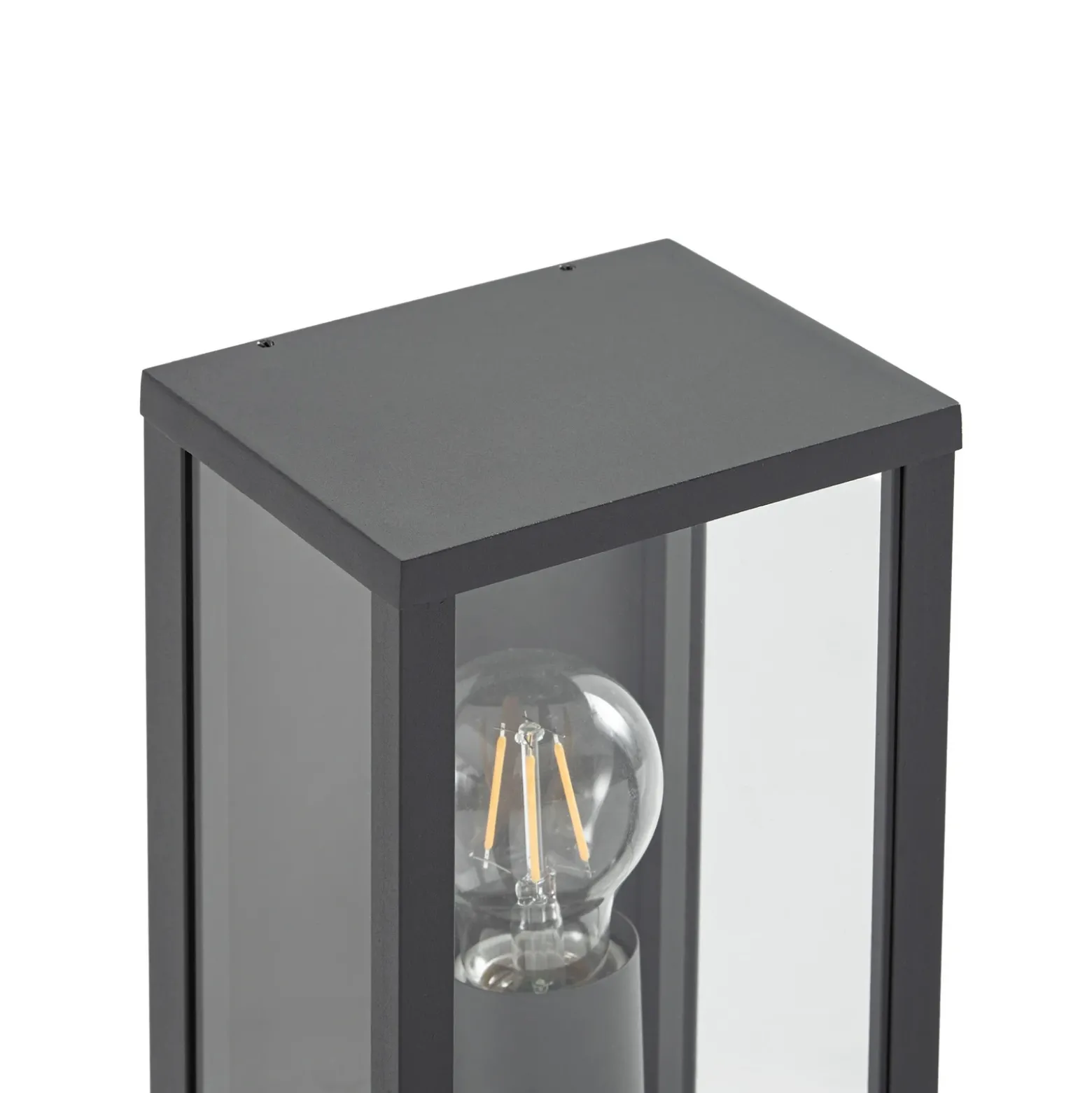 Aplique para exterior Lindby Peldar, antracita/transparente, 26 cm, sensor