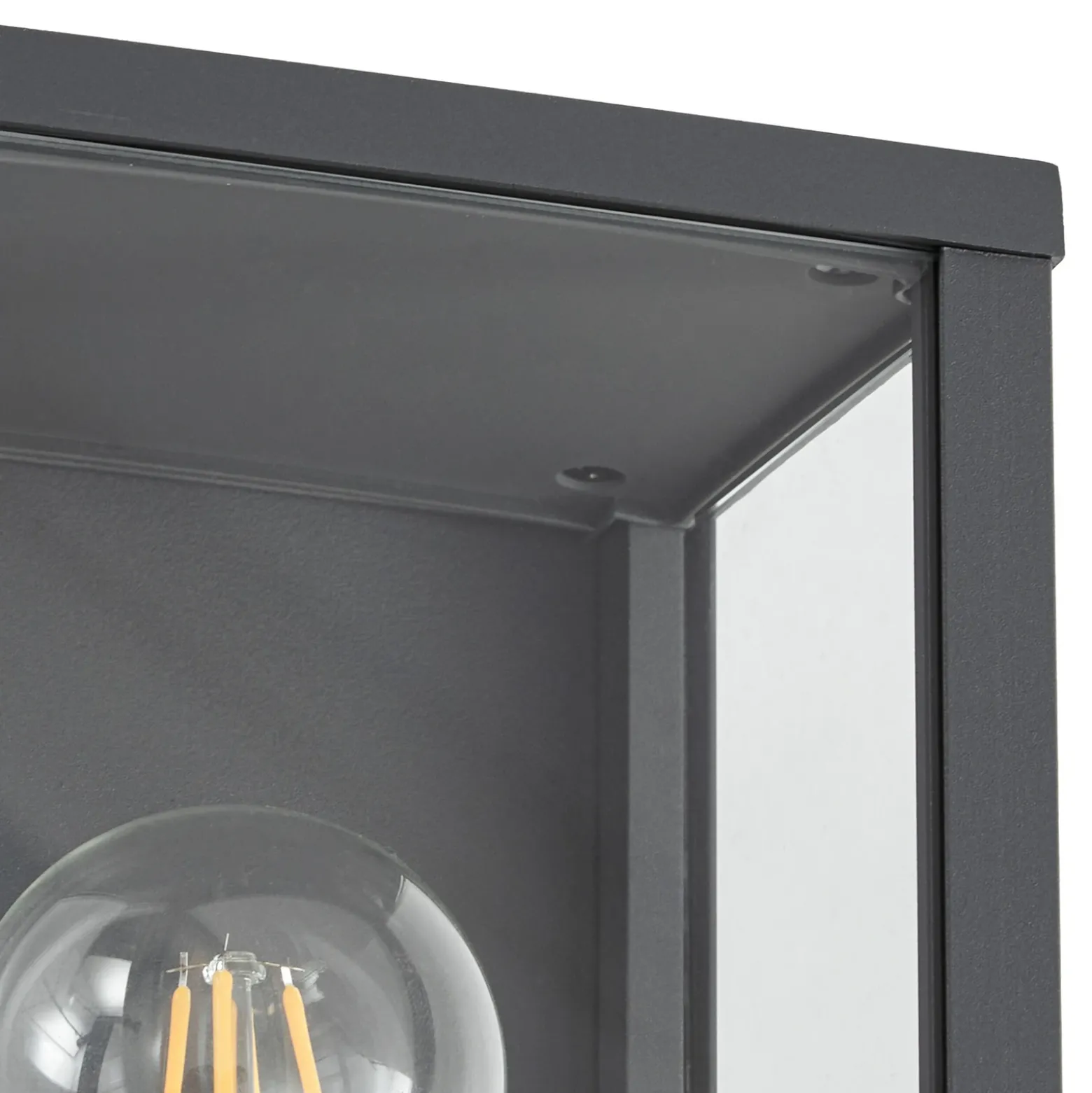 Aplique para exterior Lindby Peldar, antracita/transparente, 26 cm, sensor