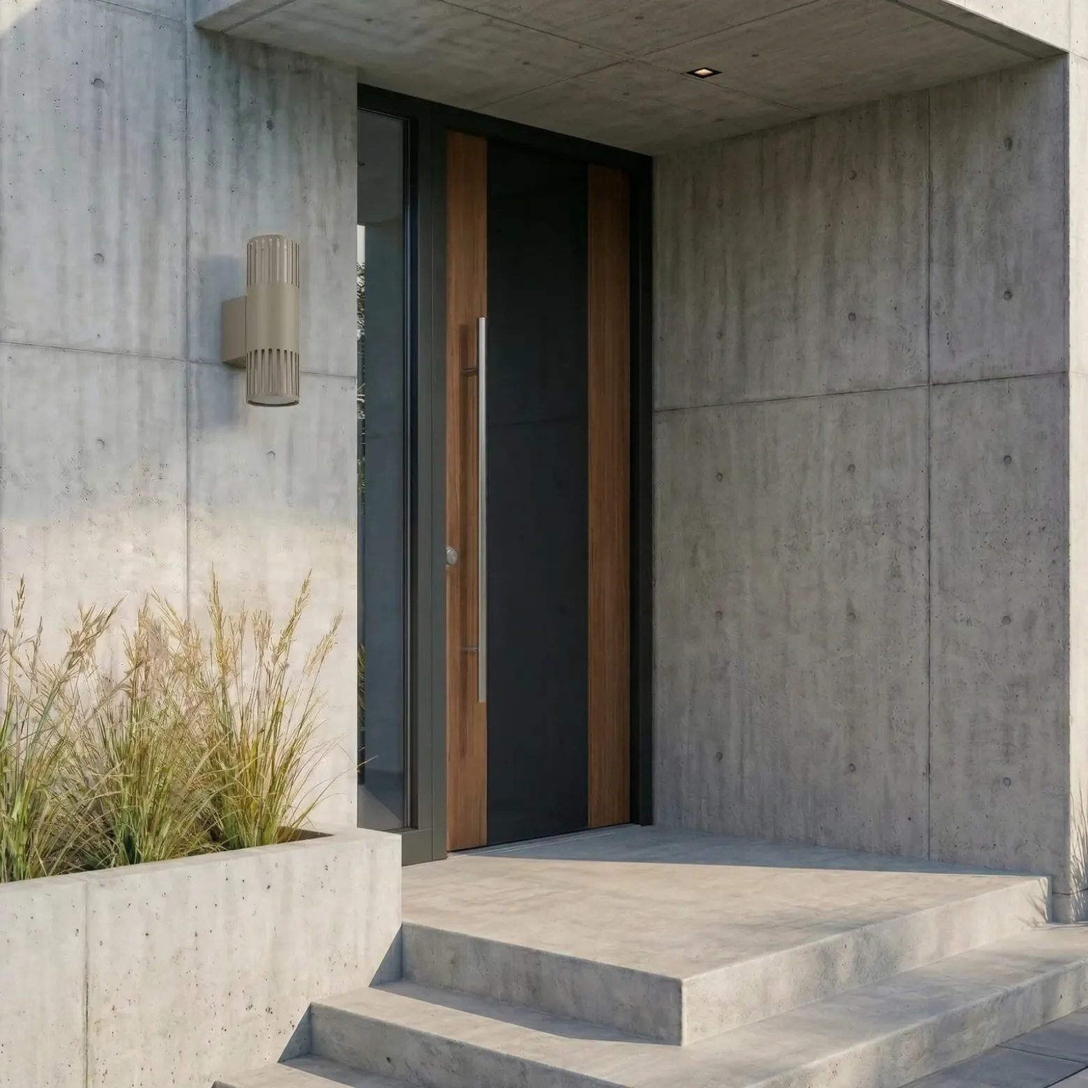 Aplique para exterior Lindby Lurinda, 2 luces, gris piedra, Ø 10 cm, IP44