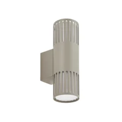 Aplique para exterior Lindby Lurinda, 2 luces, gris piedra, Ø 10 cm, IP44