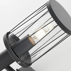 Aplique para exterior Lindby Yonan, altura 34 cm, antracita, con sensor