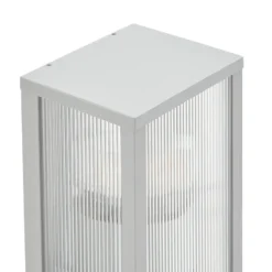 Aplique para exterior Lindby Peldar, gris claro/estriado, 26 cm, IP44