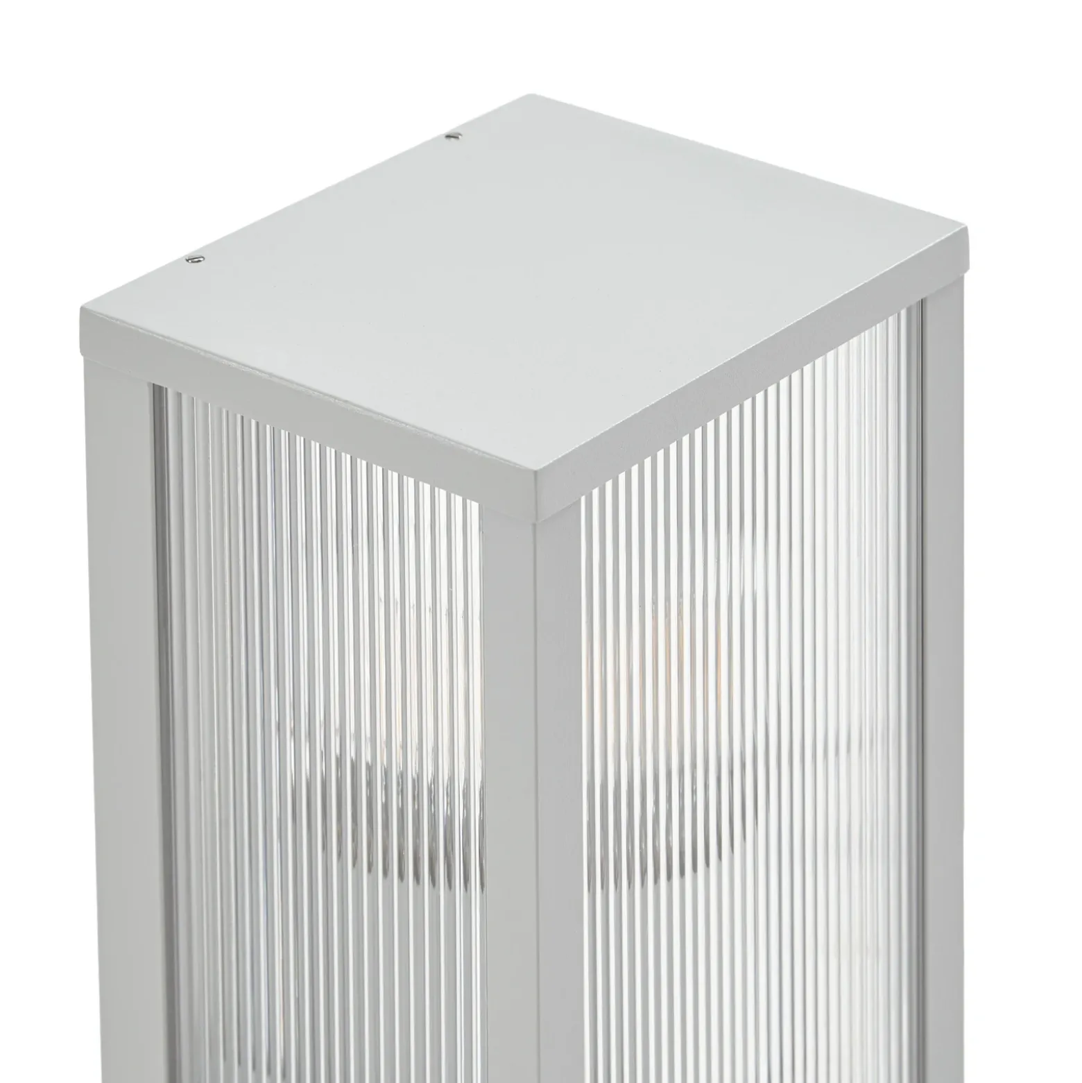 Aplique para exterior Lindby Peldar, gris claro/estriado, 26 cm, IP44