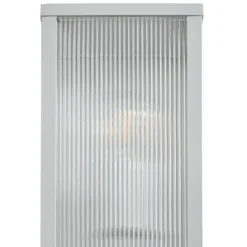 Aplique para exterior Lindby Peldar, gris claro/estriado, 26 cm, IP44