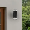 Aplique para exterior Lindby Halvar, negra, 24 cm, 2 x GU10, IP65