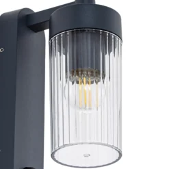 Aplique para exterior Lindby Kaliro, antracita, 24 cm, IP54, sensor