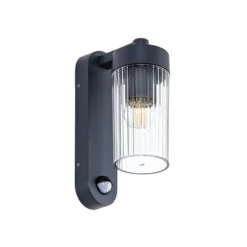 Aplique para exterior Lindby Kaliro, antracita, 24 cm, IP54, sensor