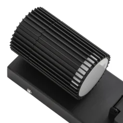 Aplique para exterior Lindby Enerio, negro, con toma de corriente, GU10, IP44