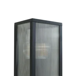 Aplique para exterior Lindby Peldar, antracita/estriada, 26 cm