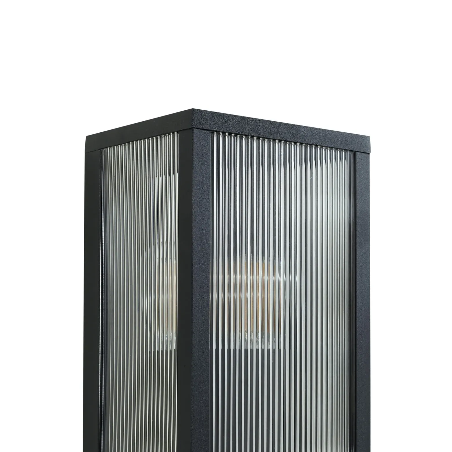 Aplique para exterior Lindby Peldar, antracita/estriada, 26 cm