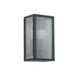 Aplique para exterior Lindby Peldar, antracita/estriada, 26 cm