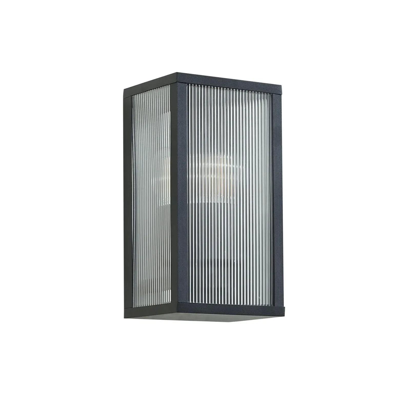 Aplique para exterior Lindby Peldar, antracita/estriada, 26 cm
