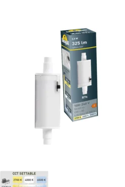 Aplique para exterior Lorenza negro/claro 15 cm, R7S CCT resina sintética