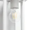 Aplique para exterior Lucande Ferda, portalámpara inferior, gris claro, IP44