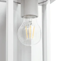 Aplique para exterior Lucande Ferda, portalámpara inferior, gris claro, IP44