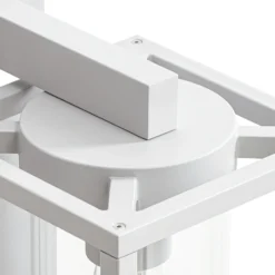 Aplique para exterior Lucande Ferda, portalámpara inferior, gris claro, IP44