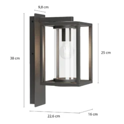 Aplique para exterior Lucande Ferda, juego de 2, antracita, IP44