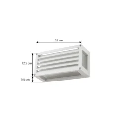 Aplique para exterior Lucande Aurelien, blanco, 12 cm, con tiras