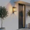 Aplique para exterior Lucande Ferda, sensor, portalámpara inferior antracita