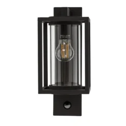 Aplique para exterior Lucande Ferda, sensor, portalámpara inferior antracita