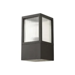 Aplique para exterior Lucande Klemens, negra, de metal, IP54, Riffle