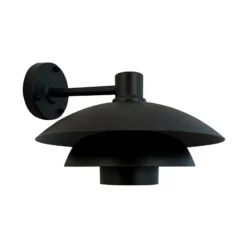 Aplique para exterior Morph de Dyberg Larsen, Ø 30 cm, negra, metal