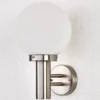 Aplique para exterior Nada de Lindby, acero inoxidable, cristal, 32 cm de