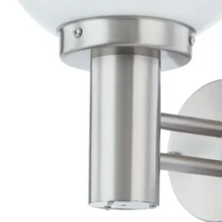 Aplique para exterior Nada de Lindby, acero inoxidable, cristal, 32 cm de