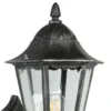 Aplique para exterior Navedo, negro/plata, altura 42 cm, con sensor