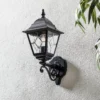 Aplique para exterior Norfolk NR1, negro/transparente, IP43