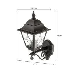 Aplique para exterior Norfolk NR1, negro/transparente, IP43