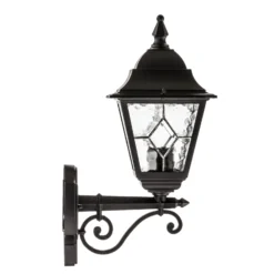 Aplique para exterior Norfolk NR1, negro/transparente, IP43