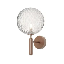 Aplique para exterior Nuura Miira, Ø 20 cm, bronce oscuro/transparente