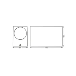 Aplique para exterior OSRAM ENDURA CLASSIC SQUARE, negro, arriba/abajo