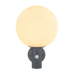 Aplique para exterior Ossy, antracita/blanco, con sensor, IP44, E27