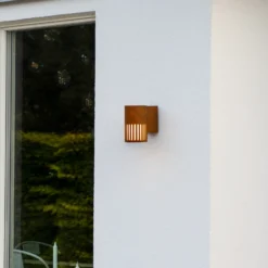 Aplique para exterior Pistoia, color óxido, altura 17 cm, metal, IP54
