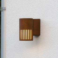 Aplique para exterior Pistoia, color óxido, altura 17 cm, metal, IP54