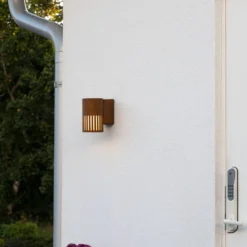 Aplique para exterior Pistoia, color óxido, altura 17 cm, metal, IP54