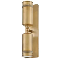 Aplique para exterior Pratt, latón envejecido, 48 cm, 2 luces, IP44, GU10-LED