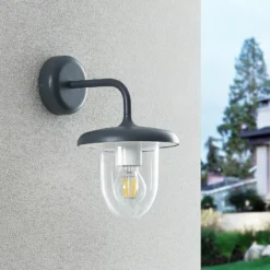 Aplique para exterior PRIOS Larkumi con portalámpara E27